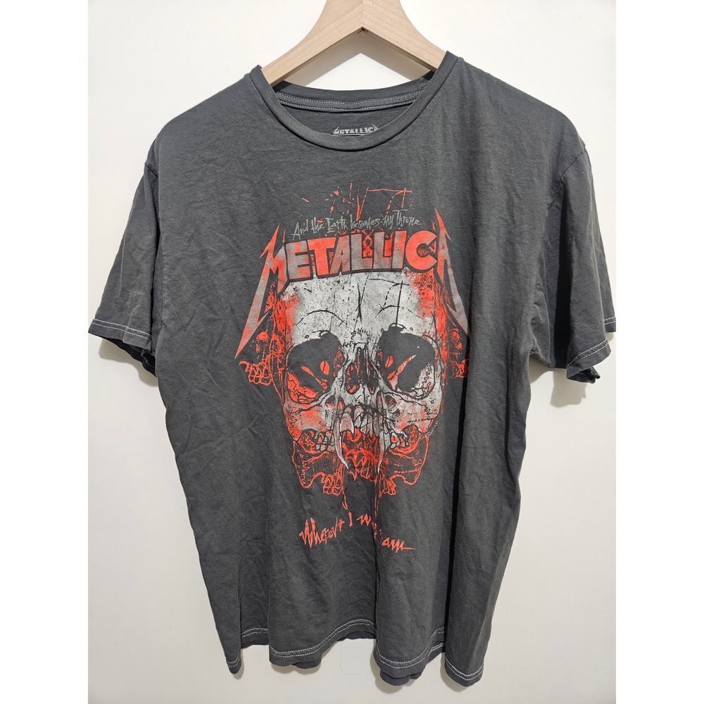 Metallica Wherever I‎ May Roam Graphic T-Shirt Charcoal Grey Mens Large 2020